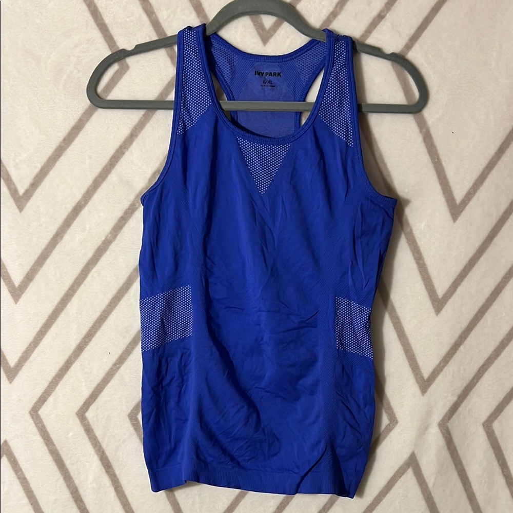 IVY PARK Blue Fitted Cut Out Tank Top